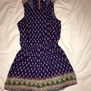 Multi colored romper with open back